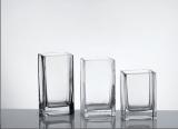 rectangular glass vase, clear glass vase,glassware